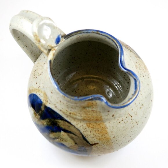 Crosshatch Clay Signed Stoneware Pitcher 1980s New Mexico Studio Pottery - Picture 5 of 8